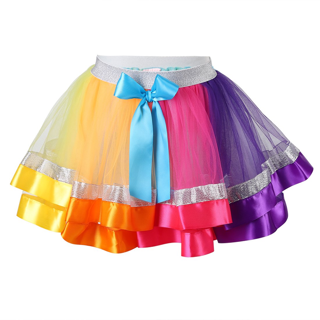 Wenchoice Jojo Siwa Colors Silver Trim Tutu Skirt Girl'S S(1Y-2Y)